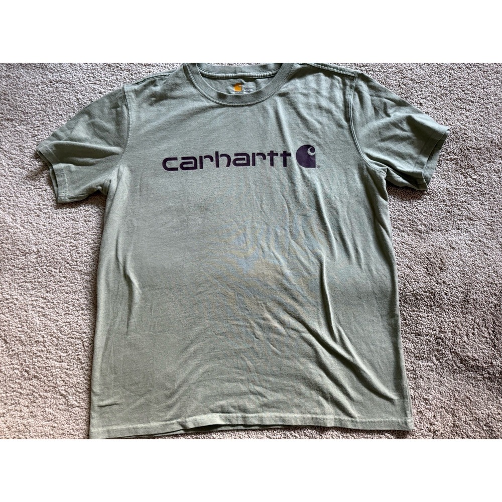 Carhartt ‎ Workwear Logo Short Sleeve T-Shirt Green Size Large 12/14